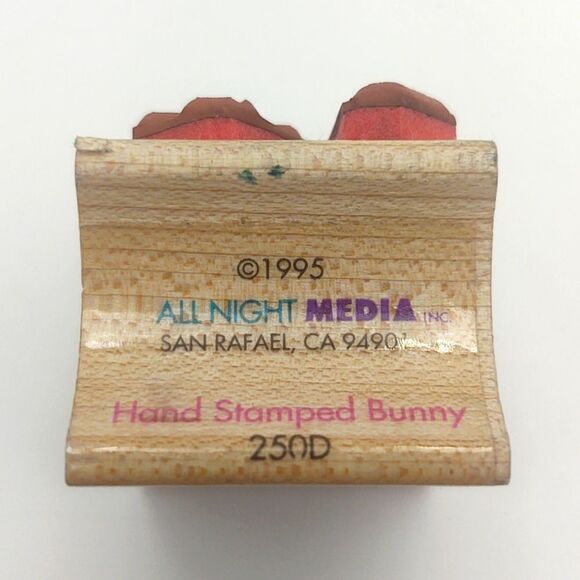 Vintage "Hand Stamped by" Bunny Rubber Stamp - Picture 2 of 3